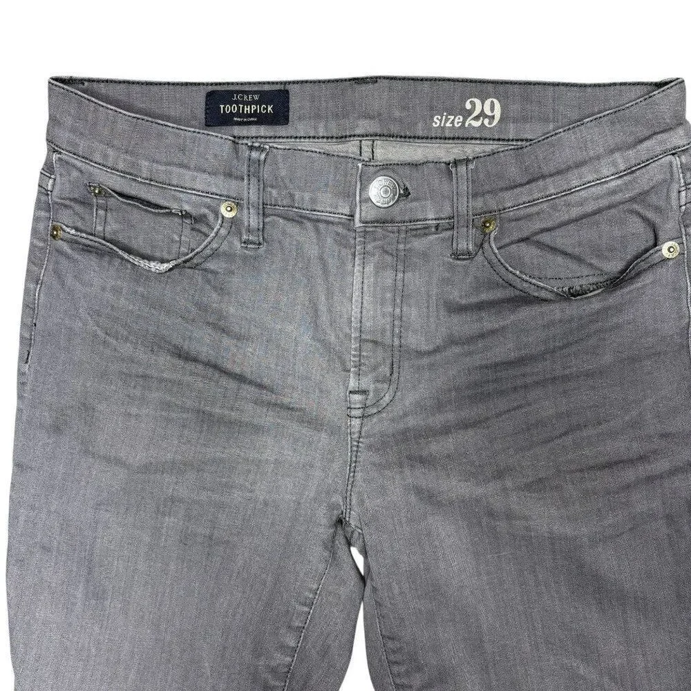 J.Crew Toothpick Skinny Jeans Size 29 Gray Denim Jegging